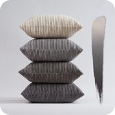 Cushion Covers 40 x 40 cm, Grey, Set of 4 Corduroy Cushion Covers, Decorative Cushion Cover for Sofa, Bedroom, Living Room, Balcony, Children, Fluffy, Colour Gradient
