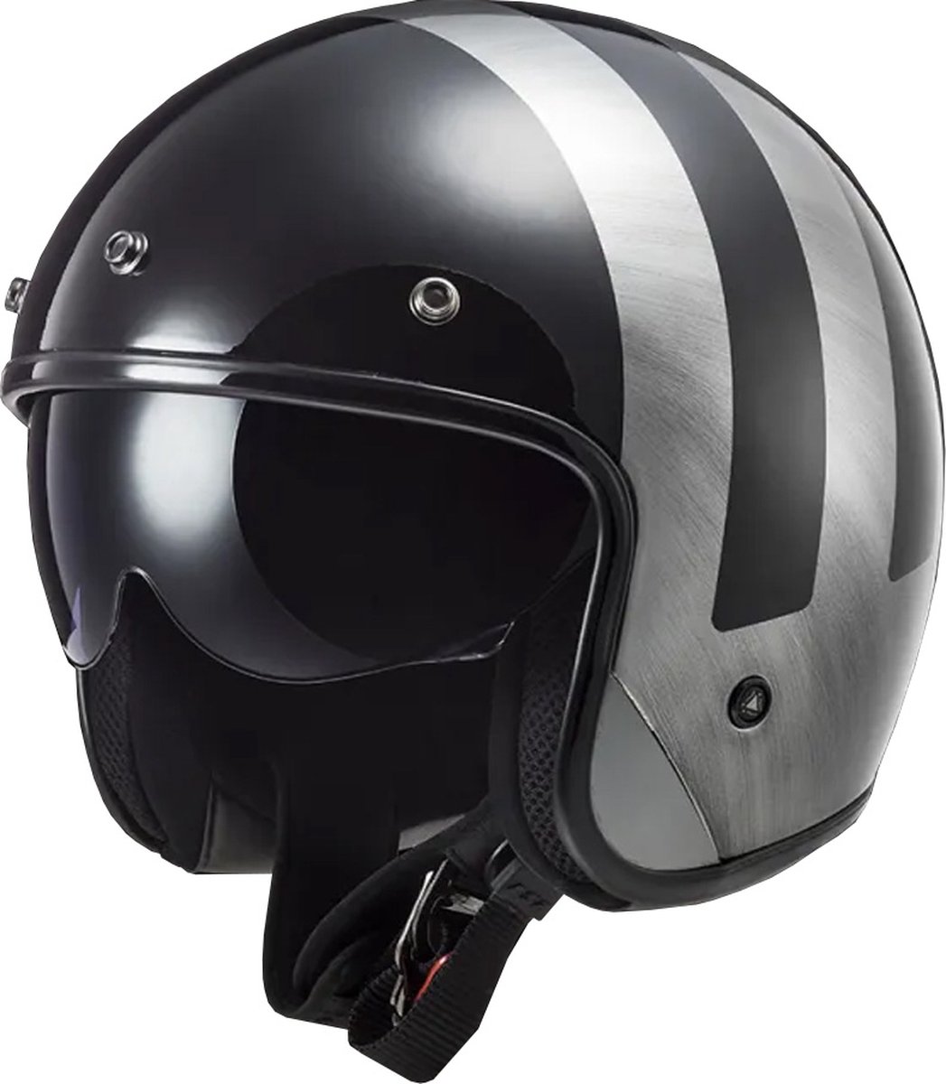 LS2 Helm Bob Lines black jeans OF601 maat S