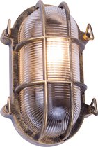 Olucia Juanita - Industriële Buiten wandlamp - Aluminium/Glas - Zwart;Goud