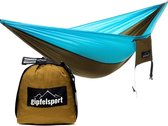 Hangmat, ultralicht, van parachutezijde, voor max. 2 personen, tot 300 kg belastbaar, voor binnen en buiten, reishangmat met 2 x bevestigingsriemen of 2 x bevestigingstouwen