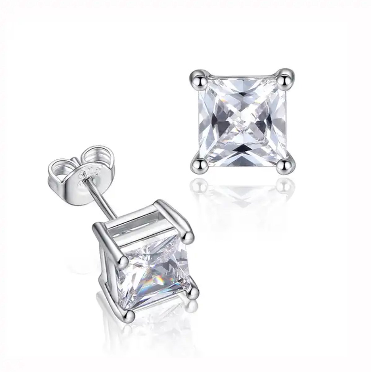 ASTRADAVI S925 Sterling Zilver Sieraden - Oorbellen - Zirkonia & S925 Sterling Zilveren Oorknopjes