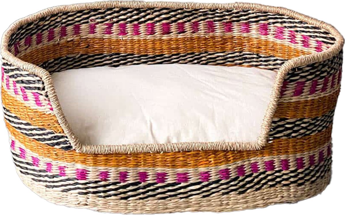 Maurette Hondenmand - 95x65x30 - Hondenbed uit Duurzame Materialen - met Uitneembaar Hondenkussen - Large - Lissabon