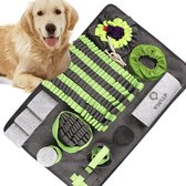 Kwisp® Snuffelmat hond met 10 functies - Honden speelgoed - Groen - 45 x 65 cm