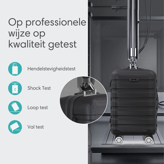 Voyagoux® REVELATION - Reiskoffer Medium - 71L - Koffers - Reiskoffer met wielen -Zwart - TSA Slot