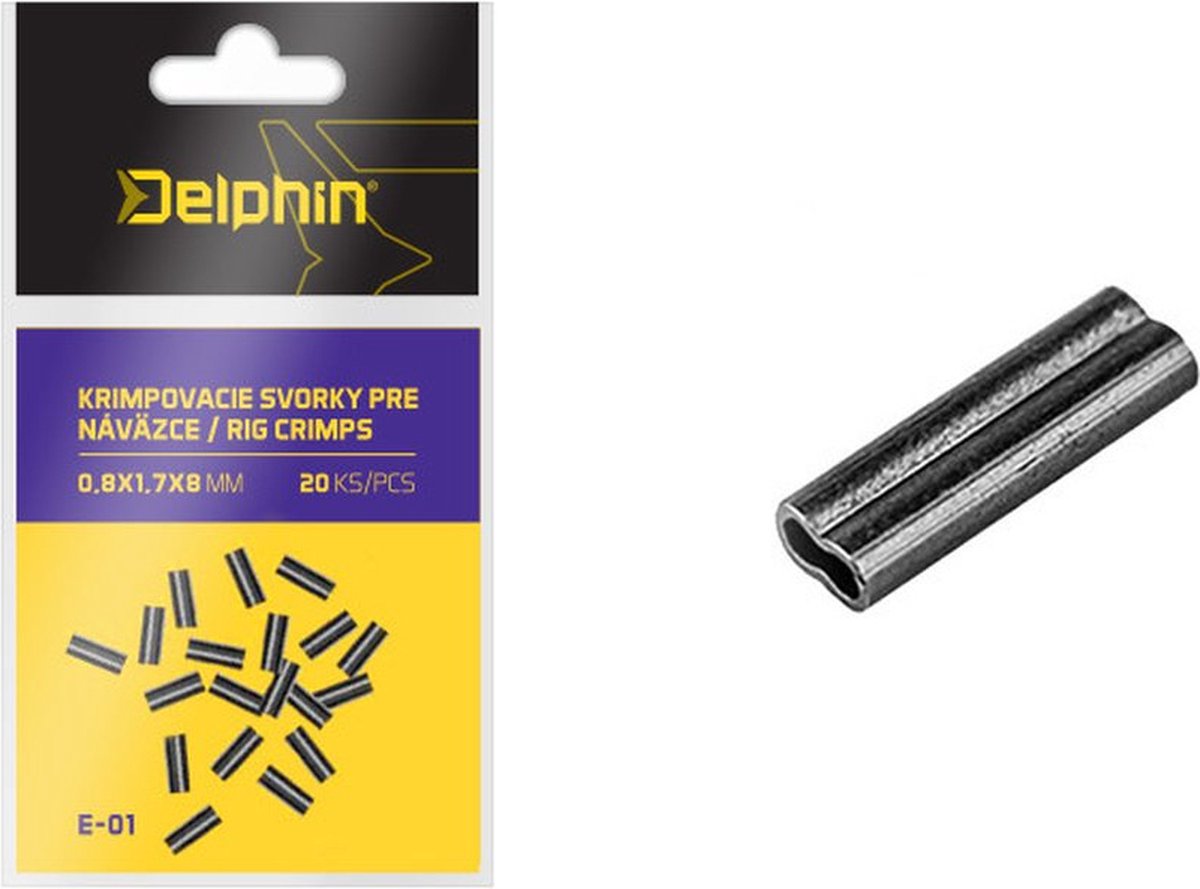 Delphin Rig Crimps | Sleeves | 20 Stuks Zwart 1.0x2.2x8mm