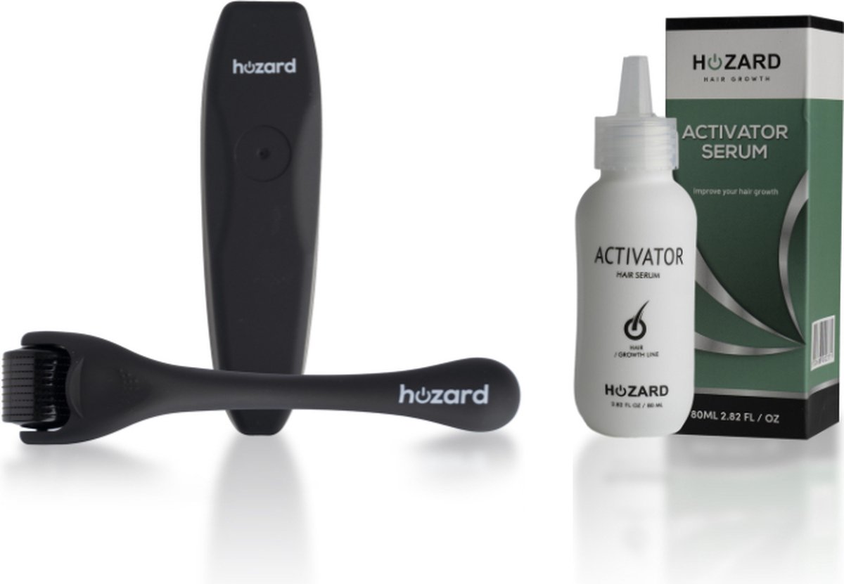 Hozard® Derma Roller + Haargroei Serum - Baardgroei Stimuleren - 540 Micro Naalden - Stop haaruitval & Creëer Haargroei - Haarvoeding