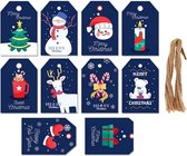 Kerst cadeaulabels - naamlabels - labels karton - kerstcadeau - kerstkado - stille nacht - 20 stuks incl. touw