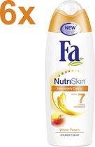 Fa - NutriSkin - Peach White - Crème de douche - 6x 250 ml - Pack économique