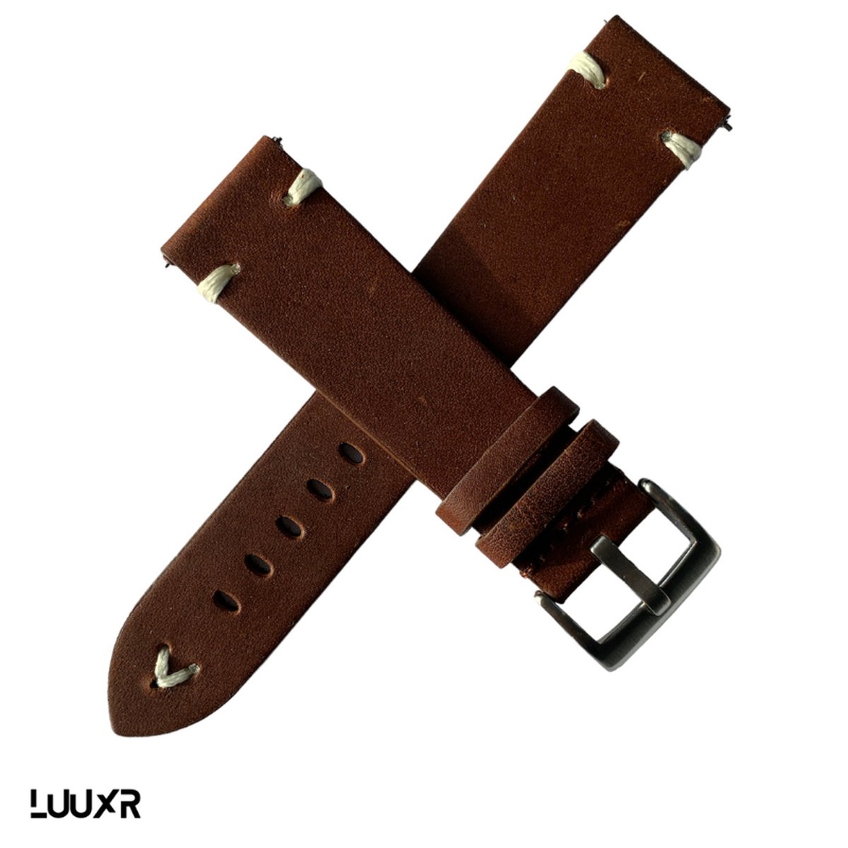 Luuxr strap vintage brown 22mm luvibr220002