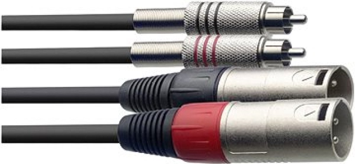 Stagg STC060CMXM 2x XLR naar 2x RCA verloopkabel 60cm