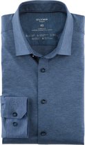 OLYMP 24/7 No. 6 Six super slim fit overhemd - mouwlengte 7 - tricot - rookblauw - Strijkvriendelijk - Boordmaat: 37