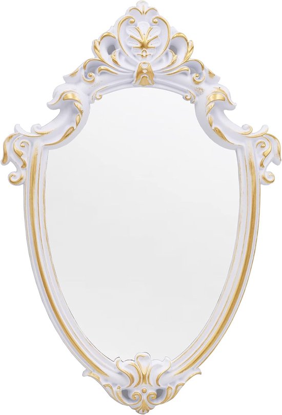 41.9 x 27.9 cm Vintage Spiegel Antieke Spiegel Decoratieve Wandspiegel Bordvorm Wit
