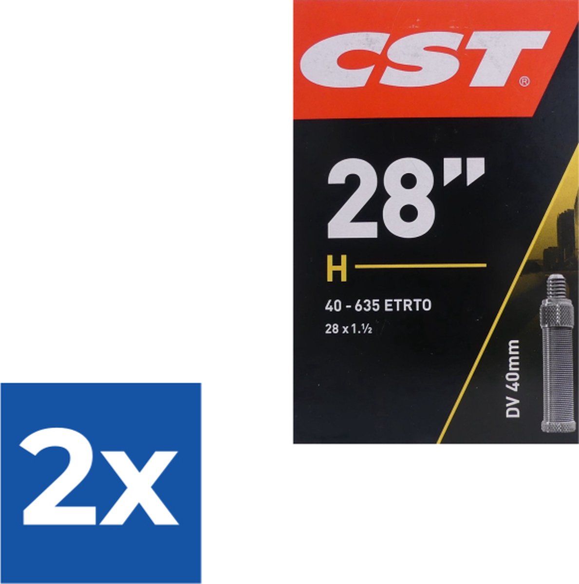 Cst Binnenband 28 X 1.50 Inch (40-635) Dv 40 Mm - Voordeelverpakking 2 stuks