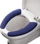 Livano Wc Bril Hoes - Toiletbril Cover - Toiletbril - Wc Deksel - Wasbaar - Verwarmde Wc Bril - (Niet Elektrisch) - Zelfklevend - Blauw