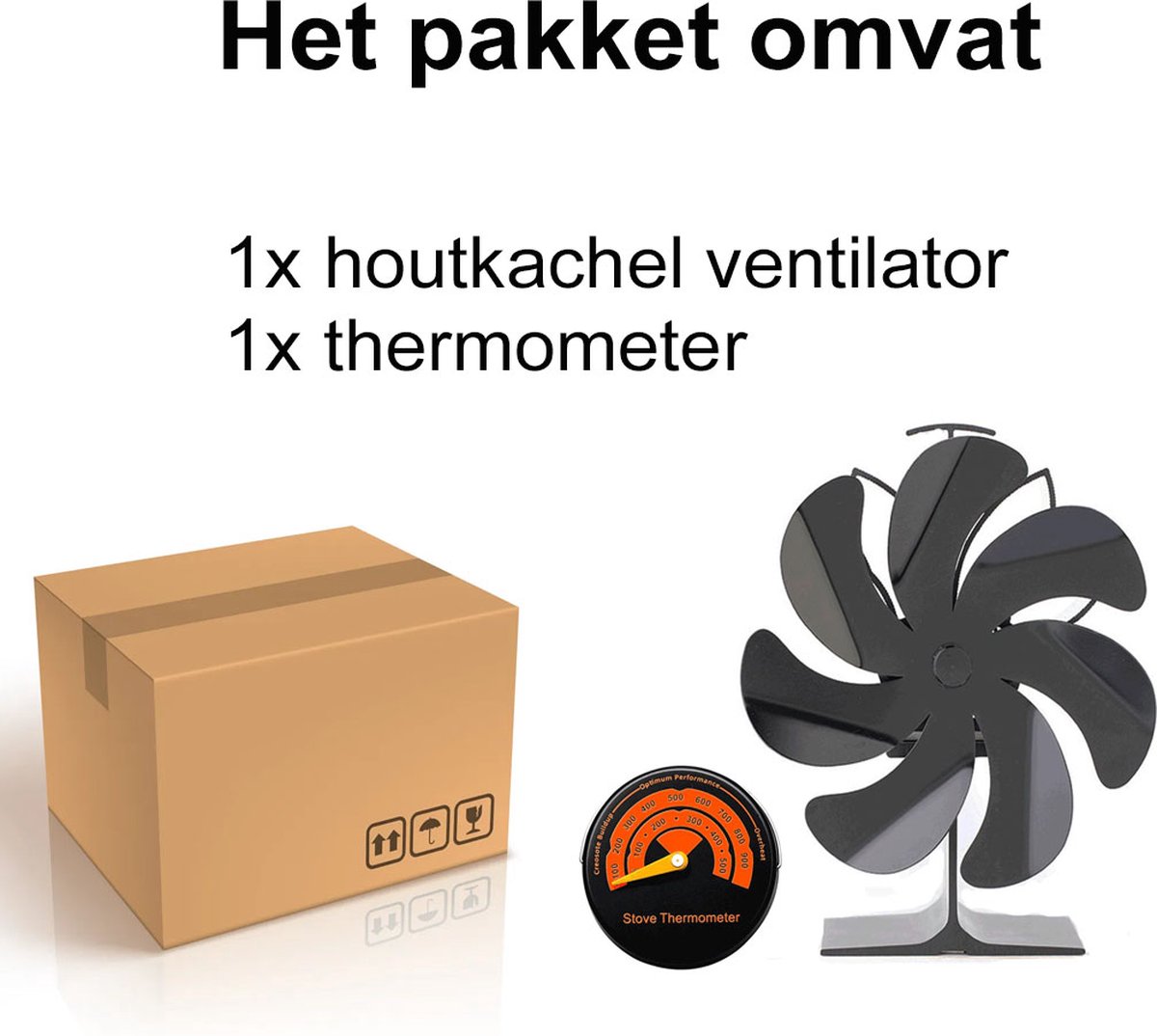 Thermomètre de ventilateur de cheminée Ventilateur à main Poêles à bois  Thermomètre 0-500 ℃