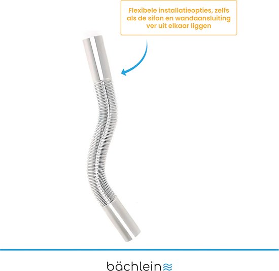 Bächlein flexibele Sifon Wandbuis voor designsifon of bekersifon - Bächlein