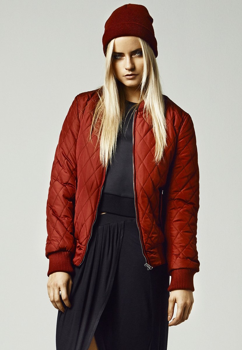 Urban Classics Diamond Quilt Nylon Jacket S Rood