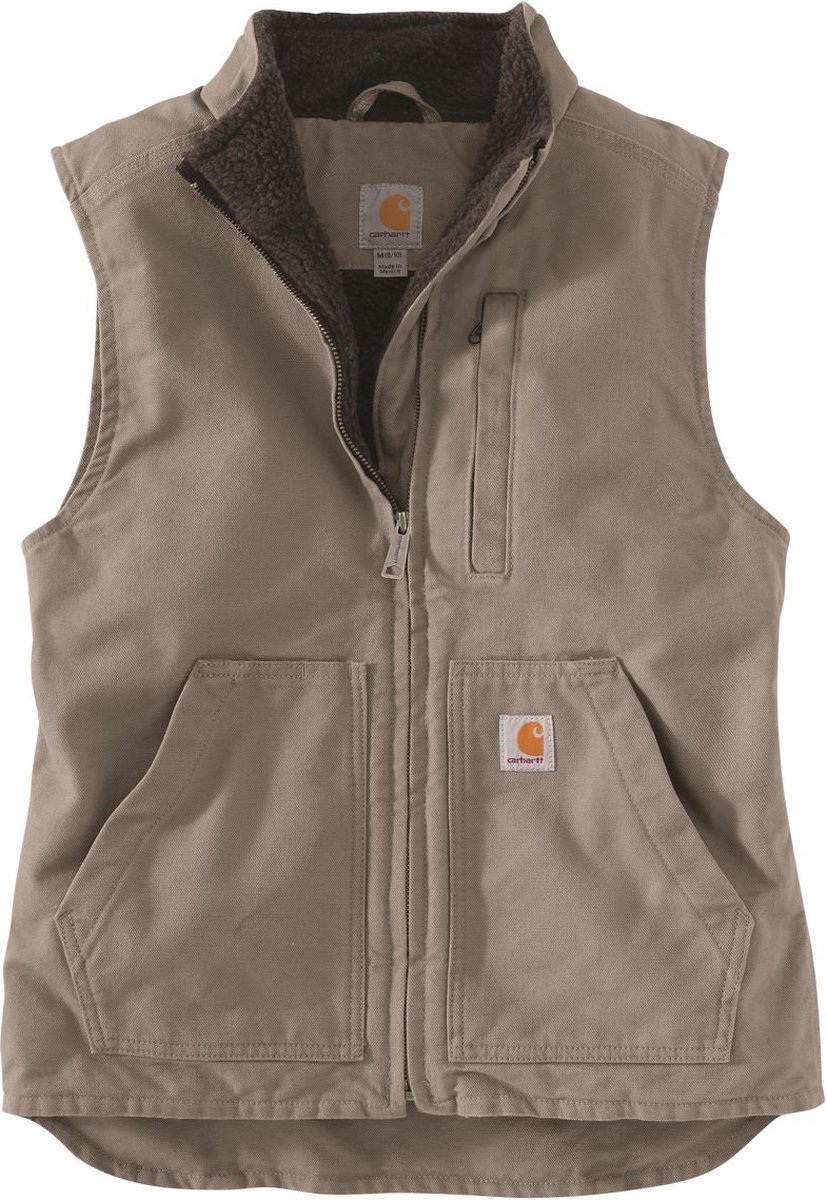 Carhartt Damen Weste Sherpa Lined Mock Neck Vest Taupe -M Grijs