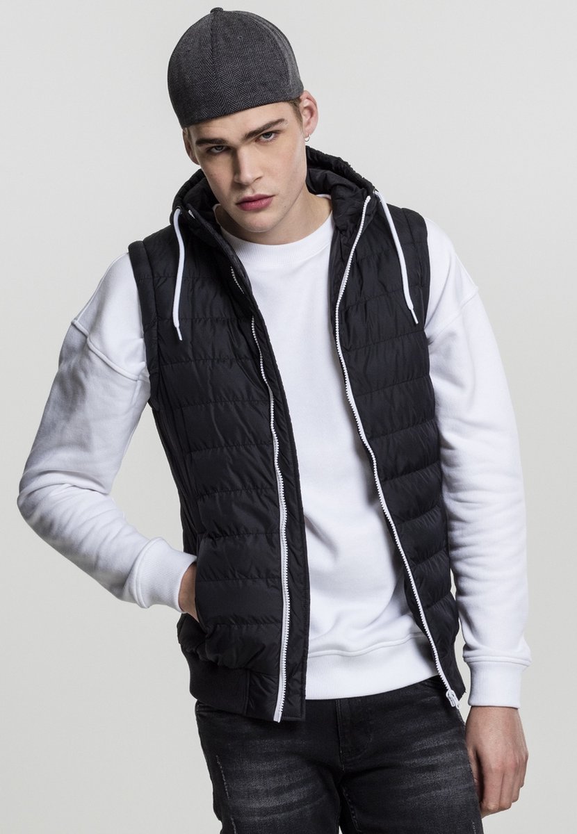 Urban Classics Small Bubble Hooded Vest Jacket XL Zwart