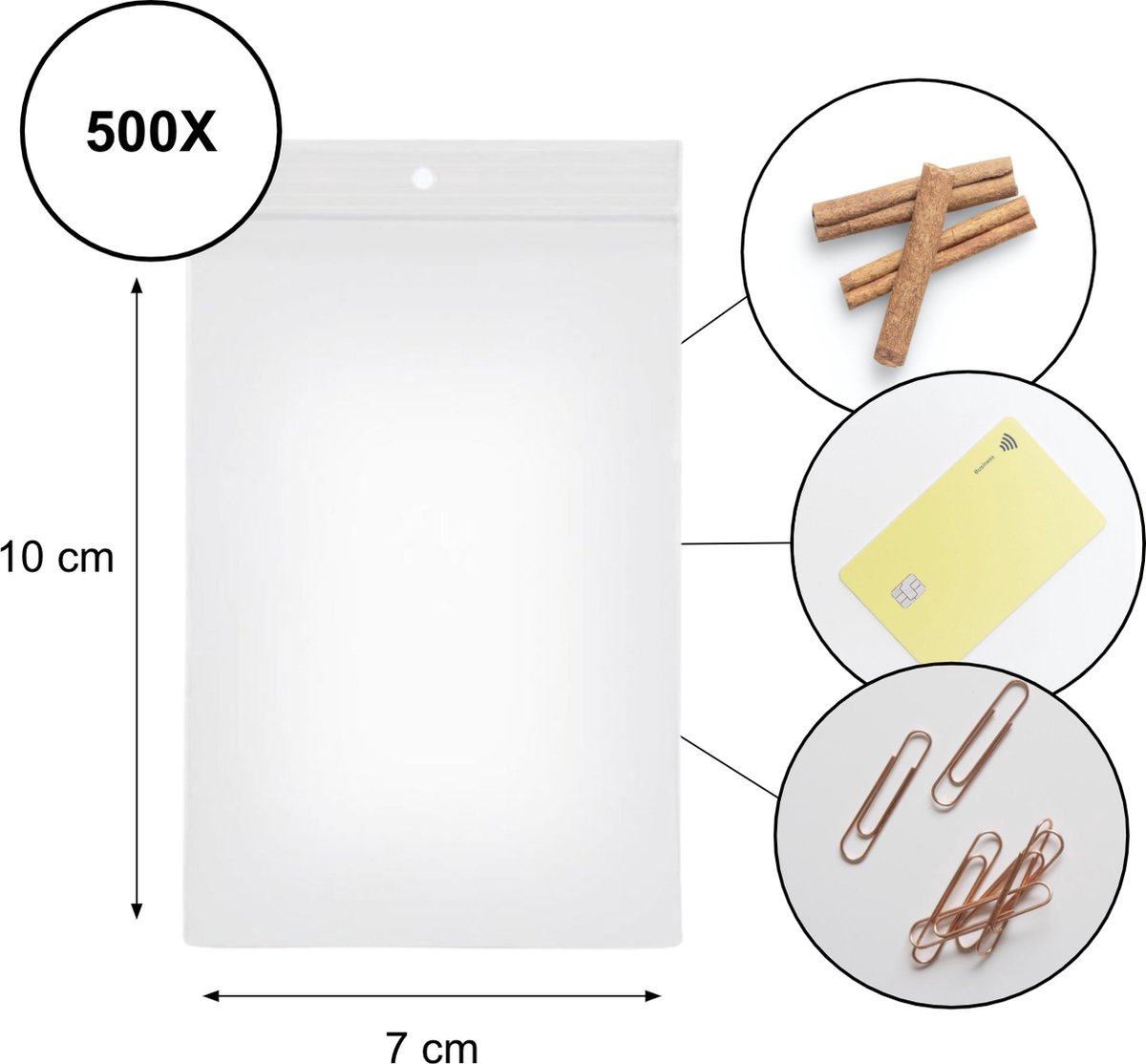 PD® - Gripzakjes - Gripzakjes 70 x 100 mm - 500 stuks - EXTRA STERK - Diamond painting zakjes - Gripzakjes klein - Grip zakjes 500 stuks - Transparant