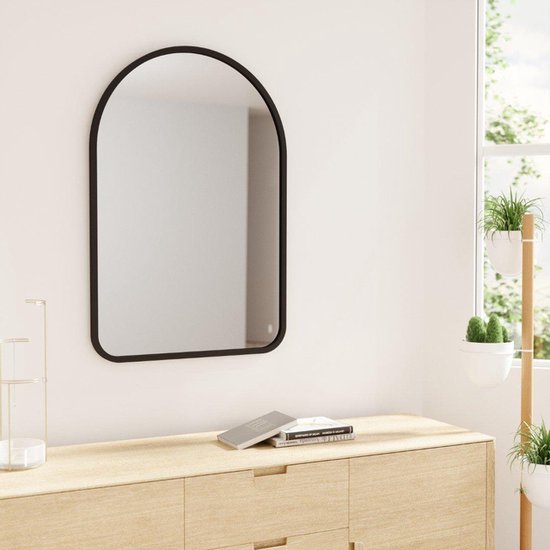 Miroir Umbra ' Hub' Arqué, 93 x 62cm, couleur Zwart