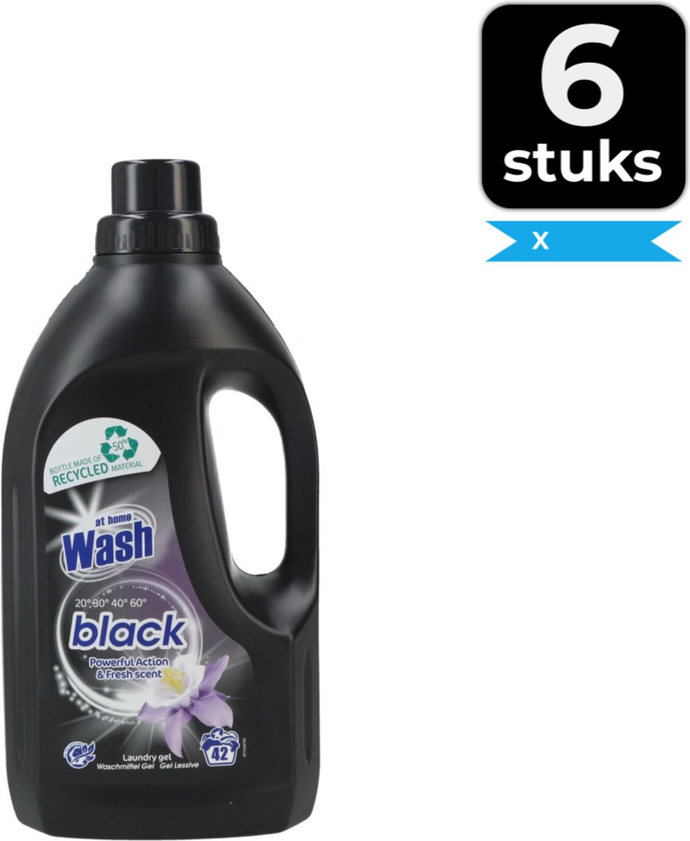 At Home Wash Vloeibaar wasmiddel 1-5L zwart 42 wasbeurten - Voordeelverpakking 6 stuks