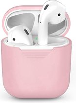 Let op type!! Draadloze koptelefoon schokbestendig silicone beschermhoes voor Apple AirPods 1/2 licht roze