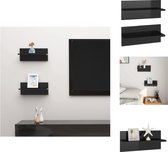 vidaXL Wandschap - Hoogglans zwart - 40 x 11.5 x 18 cm - Montage vereist - Wandsteun