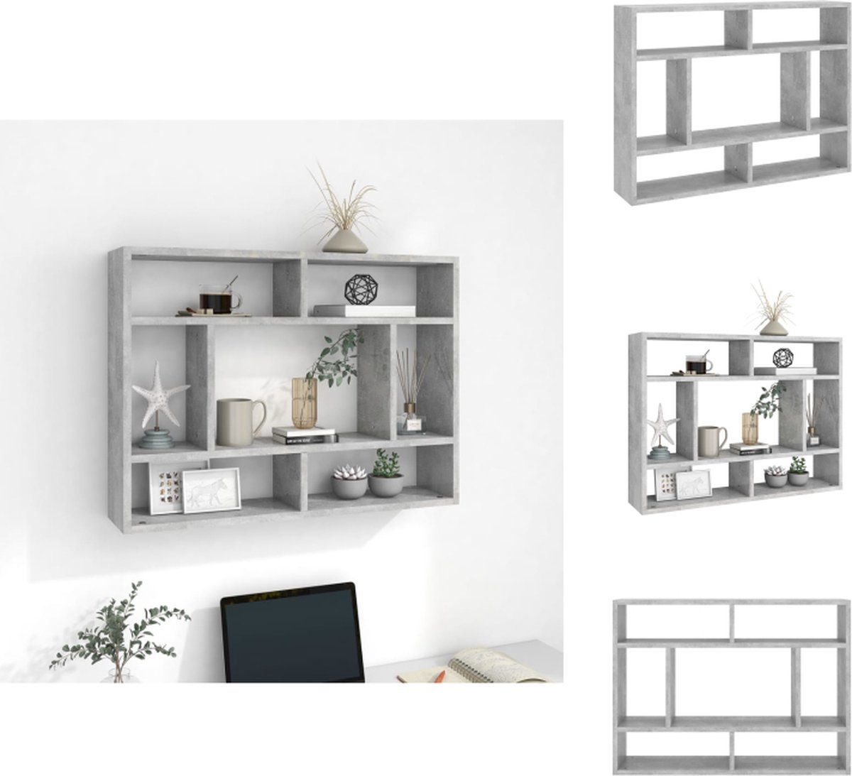vidaXL Wandschap 102x30x29 cm bewerkt hout zwart