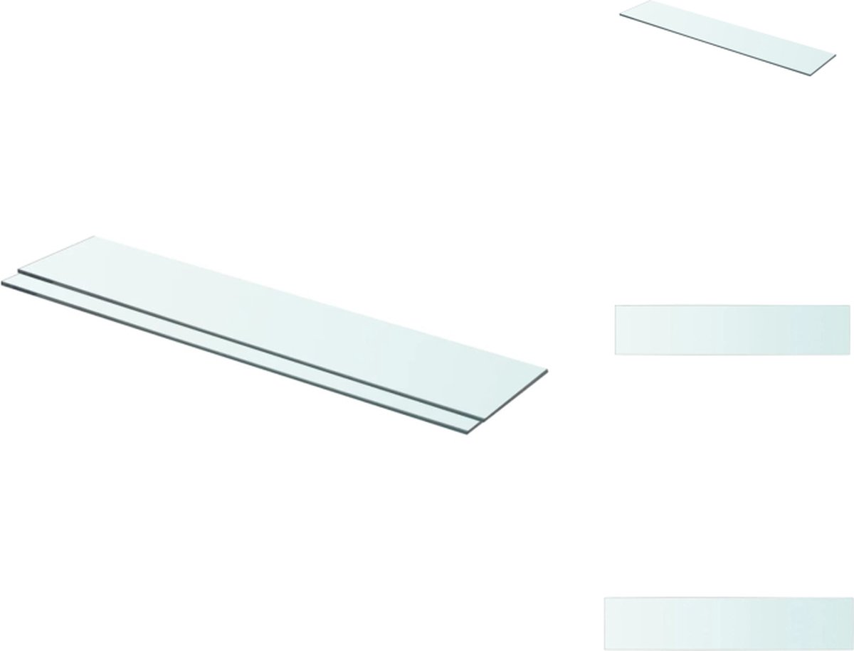 VidaXL Glazen Schap 70 x 15 cm 8 mm Dikte 15 kg Draagvermogen Wandsteun