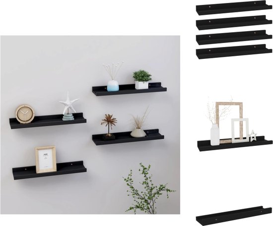 vidaXL Wandschap 43x9x60 cm Bewerkt Hout Wit, Zwevende Muur Plank, Hangende Eenheid