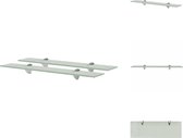 vidaXL Zwevende Plank - Glazen schap - 60 x 20 cm - Matglas - Wandsteun