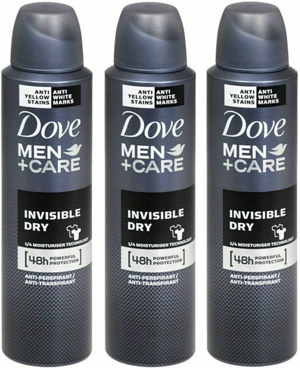 Dove Deo Spray Invisible Dry Men - 3 x 150 Ml