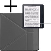 Hoes Geschikt voor Kobo Sage Hoesje Bookcase Cover Book Case Hoes Sleepcover Met Screenprotector - Grijs