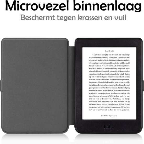 Hoesje Geschikt voor Kobo Nia Hoes Bescherm Hoesje Case Sleep Cover Met Screenprotector - Hoes Geschikt voor Kobo Nia Hoesje - Zwart van Hoesje  — afbeelding 5