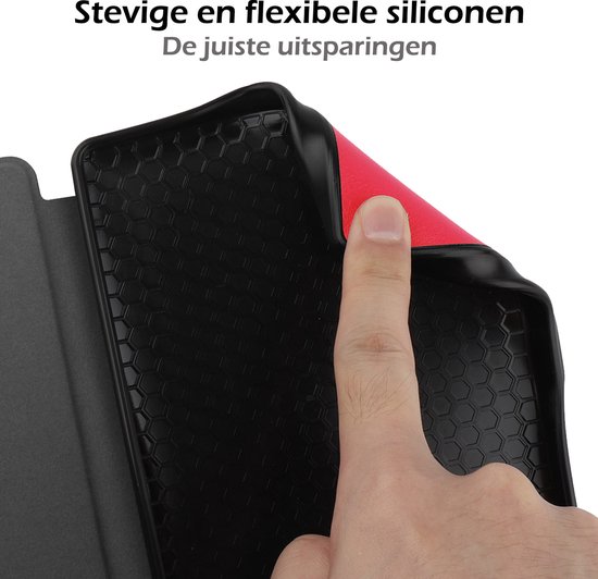 Hoesje Geschikt voor Kobo Nia Hoes Book Case - Hoes Geschikt voor Kobo Nia Hoesje Book Cover Met Screenprotector - Rood van Hoesje  — afbeelding 5