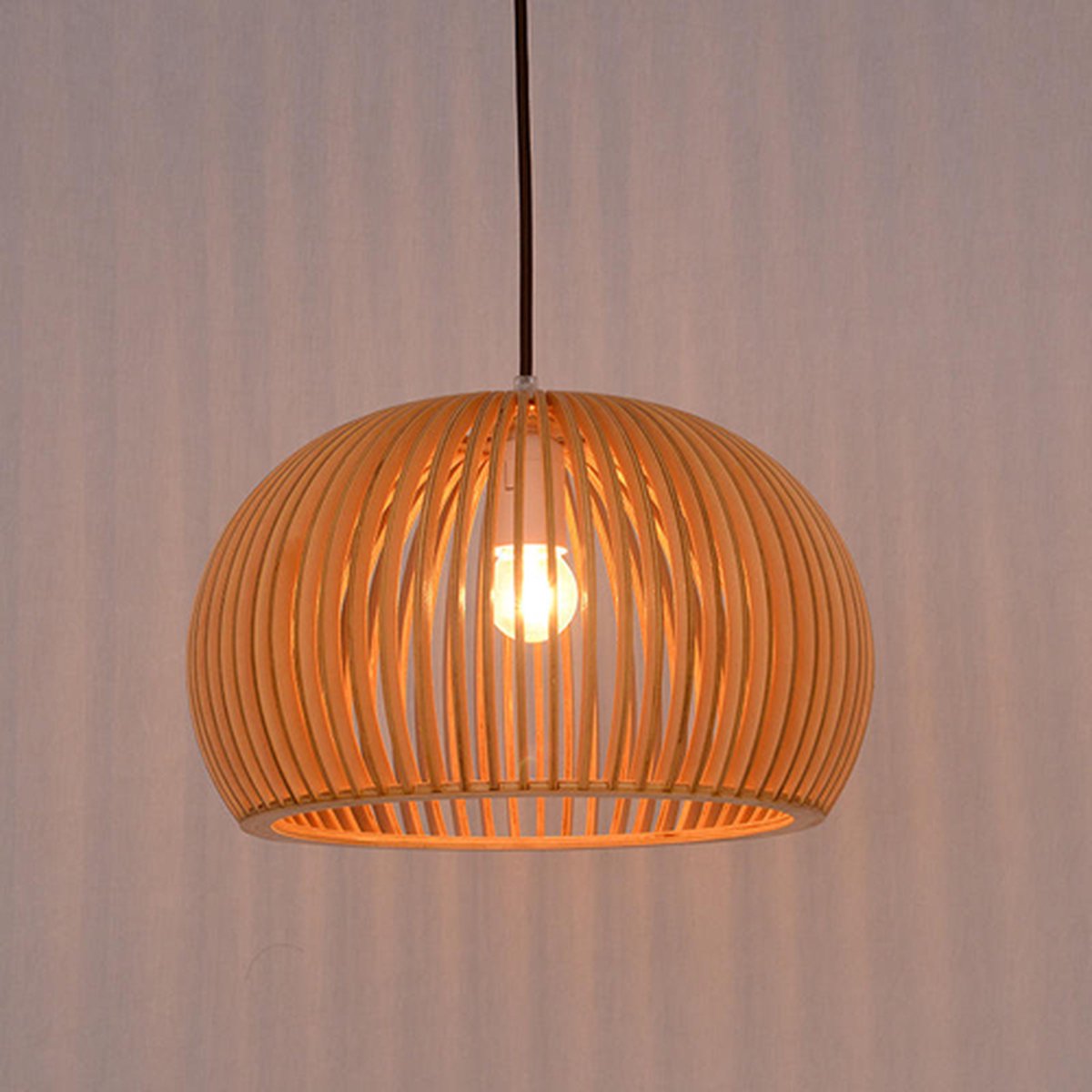 Hanglamp Rossano - Handgemaakt - Ø45cm - Bamboe - Rotan - Inclusief lichtbron - Natuurlijke uitstraling