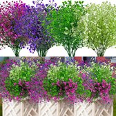 12 bundels kunstbloemen buiten kunstbloemen weerbestendige balkonplanten kunstmatige struiken UV-bestendig kunstplanten voor binnen buiten balkon tuin balkonbak 3 kleuren