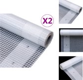 vidaXL Leno dekzeilenset - 2 x 6 m - wit - LDPE/HDPE mesh - 260 g/m² - scheurvast - water- en UV-bestendig - inclusief bevestigingsgaten - kasvervangingsfolie - Afdekzeil
