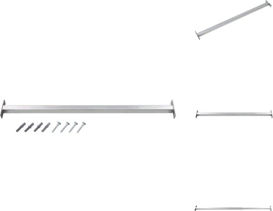 vidaXL Barrièrestang 710-1.200mm - gegalvaniseerd staal - verstelbaar - Raam