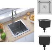 Quadri Elston Antraciet Granieten Onderbouw Spoelbak 420x335mm Met RVS Plug 1208967660