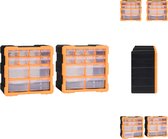 vidaXL Gereedschapsorganiser - 24 lades - PP - Oranje/Zwart - 26.5 x 16 x 26 cm - Gereedschapskoffer