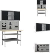 Bol.com vidaXL Werkbank - wandpanelen - wandkast 120x60 cm - grijs - Werkbank aanbieding