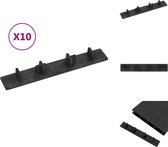 vidaXL Planches de plate-forme de terrasse avec capuchon de recouvrement - 15 x 2,5 cm - Plastique noir - Sol