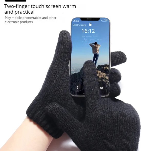 SMED Gants Tricotés De Couleur Unie Chauds Et En Velours