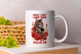 Mug Désolé, je Can, j'ai des projets avec mon Cat - Cats - Cadeau - Cadeau - CatLovers - Meow - KittyLove - Chats - Amoureux des chats - Chaton Amour - Prrrfect