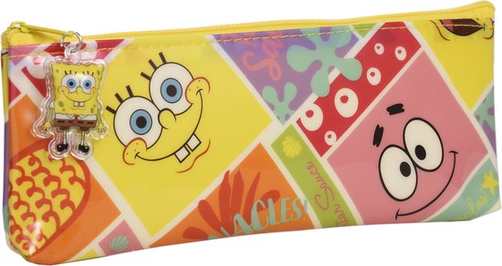Trousse - Bob Sponge - Plate - 21,5 x 8 cm - Etanche - Rentrée École