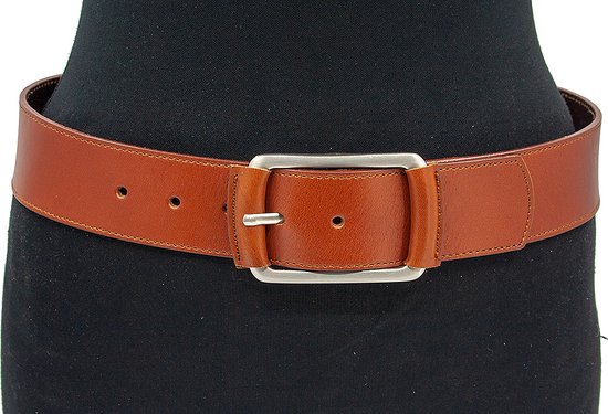 Erdi Ünver Ostrich Leather Cognac Brown Reversible Belt Buckle Width 4 Cm Sizes 90-110 - View #2