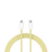 ShieldCase USB-C naar USB-C kabel geschikt voor Apple iPhone 15 Series - SamsungOplaadkabel geschikt voor snellader & Datasynchronisatie - 1 Meter USB-C oplaadkabel - Stevig gevlochten nylon materiaal (geel)
