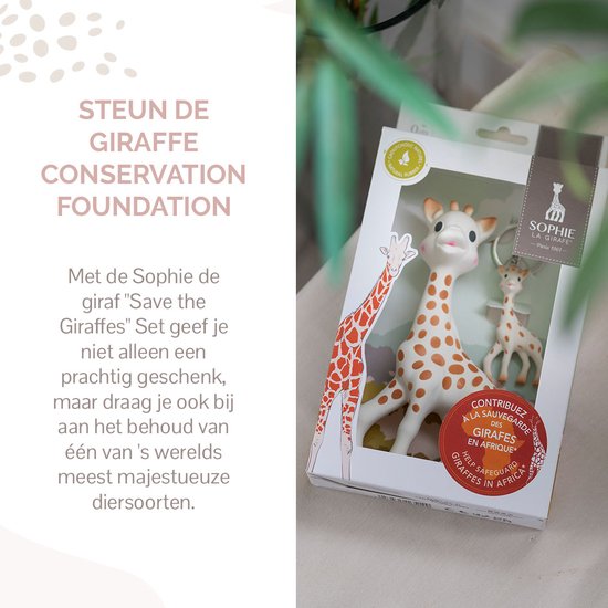 Sophie de giraf Save the Giraffes Cadeauset - Sophie de giraf & sleutelhanger - 100% Natuurlijk rubber - 2-Delig